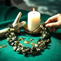 Vintage Green Shell Multi-Strand Statement Necklace – Midnight Tide