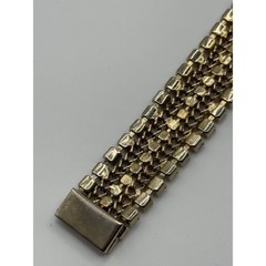 Vintage Hobe Bracelet Multicolor Rhinestone Gold Tone READ