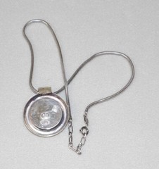 1974 Henkel & Grosse (Dior) Germany 925 Sterling Abalone Pendant Necklace