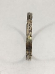Silver Southwestern Style Bracelet 2.25″ Diameter Thin Bangle Vintage