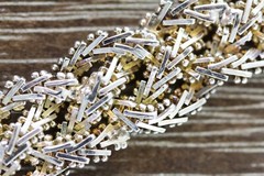 VINTAGE HEAVY WEAVE STERLING SILVER 925 CHAIN LINK NECKLACE 17.75″ STAPLE LAYER