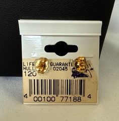 New Old Stock VTG Genuine Austrian Crystal Pink Stud Heart Gold Tone Earrings