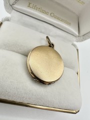 Antique Victorian Child Pic Blank Monogram Gold Filled Locket Pendant Charm Read