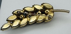 Juliana D & E DeLizza Elster Cha Cha Leaf Pin AB Crystals Navettes Chatons 3.25”