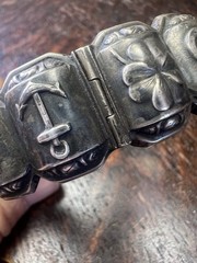 Vintage David Andersen Norway Sterling Silver Saga Hinged Bracelet