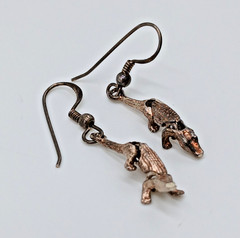 VTG 925 Alligator Crocodile Earrings 1.5in Drop Sterling Silver 3.4g Articulated