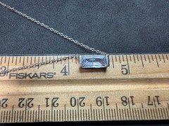 2.49g Vintage Sterling Silver 925 Rectangle Pendant Necklace Adjustable 18 in M
