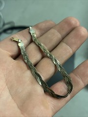 Vintage Italy 925 Sterling Silver Herringbone Bracelet 7 Inch 4.2 Grams