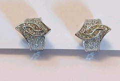 Landau Vintage Clip On Earrings Silver Pave