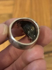 Vintage Silver Cast Skull Biker Ring Size 9 READ DESC FREE SHIPPING
