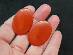 Vintage Jasper Natural Stone Clip Earrings Oversize
