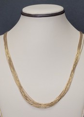 Vintage Multi-Strand Gold Tone Multi Strand Necklace 9.6g Layered 20″ Chain 57