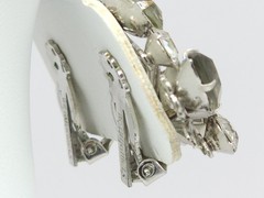 Vintage Beau Jewels Silver Tone Smoky & Clear Rhinestone Clip-On Earrings