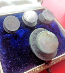Micro Mosaic Booch & Collar Stud Button Set Italian Victorian Antique c1880s