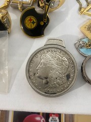 Junk Drawer Lot Jewelry Sterling, Cards, 1921 (2) Morgan’s Dollars, Lighters etc