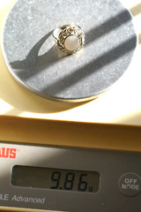 Antique 14K Yellow Gold WHITE STAR SAPPHIRE Ring w/ Yellow & Gold Diamonds $8000