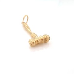 Vintage 14k Gold Judge Gavel Charm, Pendant