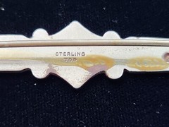 Sterling Silver (Top Only) Vintage Art Nouveau Bar Brooch Pin 4″