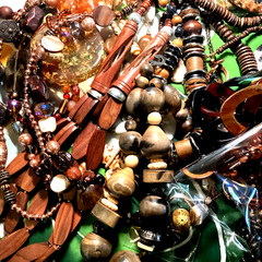 1/2LB Jewelry TREASURE Lot with Earthy & Warm Amber, Brown golden Autumn theme