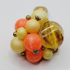 Eclectic Color 3 Piece Beaded Necklace Clip On Earrings Bracelet Vintage Set