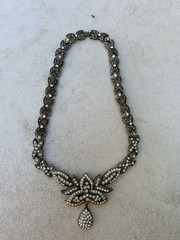 Vintage 1990s Chunky Retro Rhinestone Necklace From Sparkle City