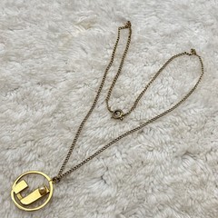 Vintage Monogram Necklace Initial Letter J Pendant Gold Tone Faux Pearl 15″