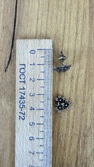 Vintage Soviet earrings, 1 piece, 916 silver star, USSR FLOWERS