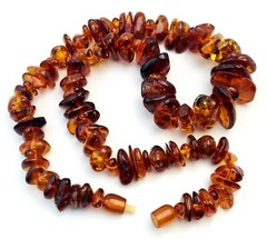 Vintage Natural Baltic Amber Graduated Nugget Necklace Hidden Clasp 76.1 GRAMS