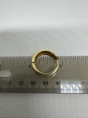 14k Yellow Gold Enameled Cheetah Leopard Print Hoop Earrings Vintage, 21mm, SLC