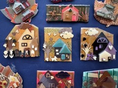 Vintage Jewelry Lot Lucinda Pin House Pin Autumn Clouds W/Face Scarecrow Turkey