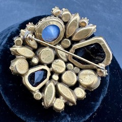 Vintage 1950s WEISS Root Beer Aurora Borealis Pronged Rhinestone Brooch Jewelry