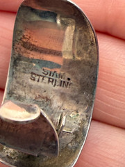 Vintage Siam Sterling Silver White Enamel Manimekhala Clip Earrings 1940s 1950s