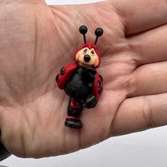 Vintage Resin Ladybug Brooch Red Black Dangle Leg Whimsical Insect Pin J109