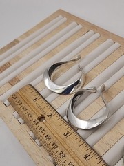 Vintage Elsa Peretti Tiffany & Co Sterling Silver Halston Era Hoop Earrings Rare