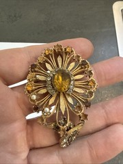 Vintage stunning Francois pin brooch MISSING RHINESTONE