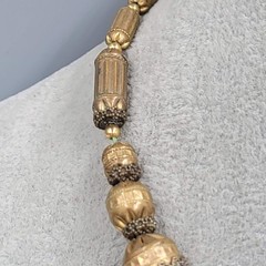 Antique Necklace Enamel Ceramic Filigree 15 in
