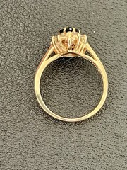 14k Yellow Gold 0.66ct Sapphire and 1/2CTW Diamond Ring (I46)