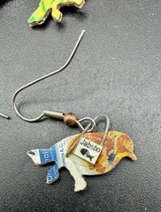 Jabebo Recycled Cereal Box Bird Earrings – Set of 2 Pairs