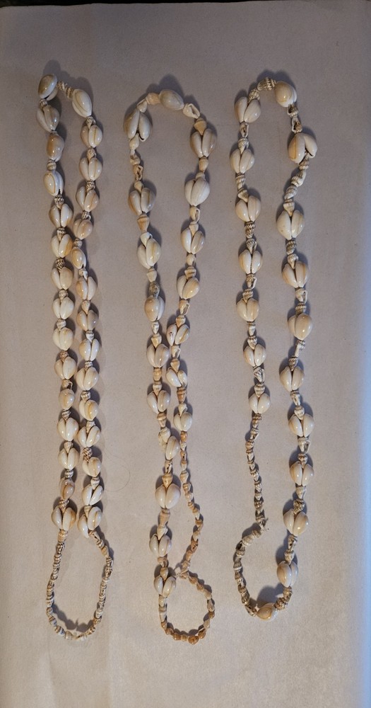 Lot of 3 Vintage Cowrie necklace shell seashell Boho Beach Wedding Party
