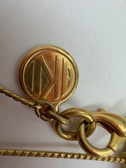 Vintage Necklace Anne Klein Station Shapes Metal Chain Chunky 36 in