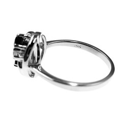 14k Solid White Gold Natural Blue Sapphire and Diamond YINYANG Ring Size 7.5