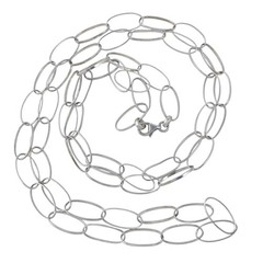 Chunky Oval Link Statement Necklace | Sterling Silver 925 | 44″