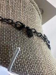 VTG Lady Remington earrings Necklace and Bracelet Set blue cut crystals hematite
