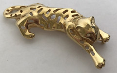 VTG 1986 Signed Lady Remington Tiger Cat Brooch with Jeweled Collar 3.5″