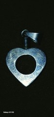 VINTAGE 925 CHUNKY OPEN HEART PERFUME BOTTLE PENDANT ..Just NEEDS Clean