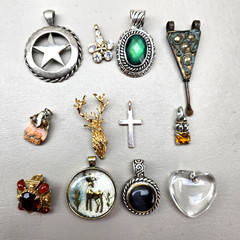 Vintage Pendant Lot 12 Pieces Mixed Styles Modern Rustic Glass Crystal Florenza