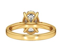 14K Yellow Gold Fn Lab Grown Diamond Solitaire Engagement Ring Oval 1.50 Carat