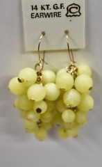 VINTAGE PIERCED EARRINGS grape clusters PLASTIC DANGLES GF WIRES LYG