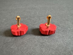 Vintage Red Hand Painted Flower Clip On Earrings Carved Lucite Floral Camellia