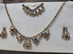 “Jewels of Elegance” by Sebestian, vintage rhinestone jewelry set with box